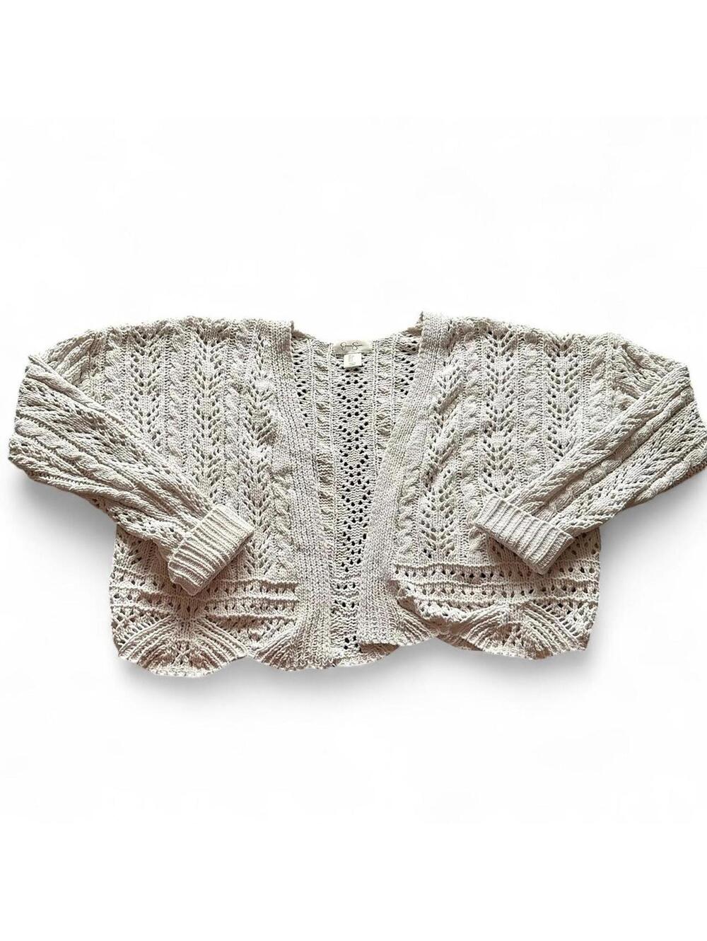 Jessica Simpson Pointelle Chenille Cardigan Size Small